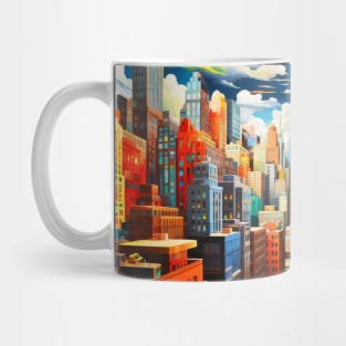 City Landscape Concept Abstract Colorful Scenery Painting Mug